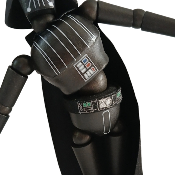 HTF Disney Galaxy's Edge Star Wars Wooden Darth Vader Bendable Toy Figurine - Picture 16 of 16